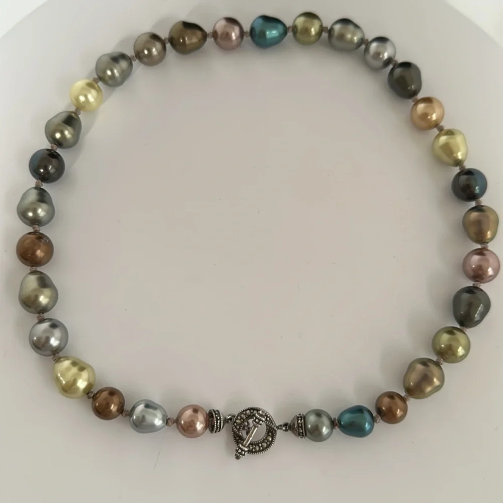Elegant 925 Silver Real Exquisite Pearls Necklace